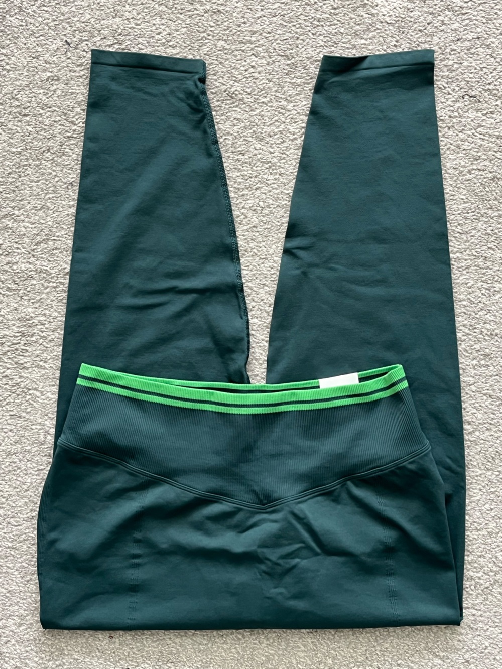 NWT Victoria's Secret PINK Teal Leggings with Lime Stripe Size XXL
